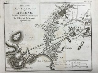Greece Athens 1785 Long Walls To Piraeus Publ 1796,  Barbié Du Bocage Antique Map