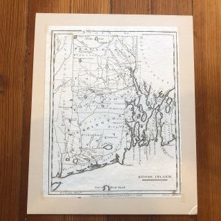 Rare 1799 Post Revolutionary War Map Of Rhode Island Providence Newport