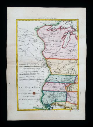 1787 Bonne & Desmarest - Rare Map North America,  United States,  Louisiane Georgia