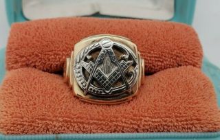Vintage Masonic Ring 10k Yellow Gold Size 7