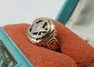 Vintage Masonic Ring 10k Yellow Gold Size 7 3