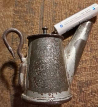 Signed Antique Tin Miners Lamp Hat Teapot Lantern " Star Geo Anton "