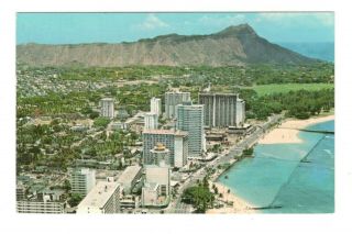 Diamond Head Waikiki Beach Hawaii Vintage Postcard Eb282