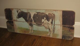 Big Dairy Milking Cow Wall Picture Primitive/french Country Farmhouse Barn Decor
