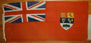 Antique Flag Canadian Red Ensign Ww2 Era Wool Bunting Design Of 1921 - 1957