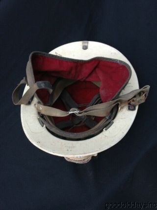 Vtg Chicago Fire Department Helmet CFD 1st Deputy Chief Fire Marshal Leather 6