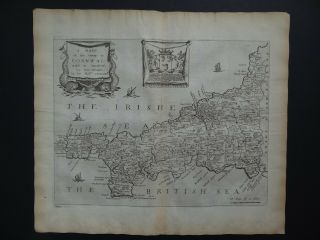 1673 Blome Atlas 1st Edition County Map Cornwall - England - County Of Cornwal