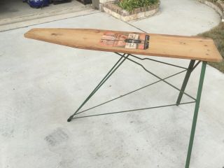 Vintage Wooden Keller 48” Ironing Board/table With Lockable Metal Legs - Exc Cond