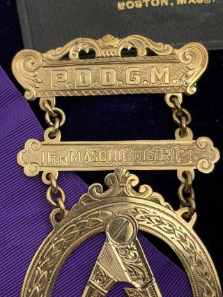 1925 14K Masonic Past Master Medal Pin St.  Matthew’s,  Andover,  MA 27grams 3