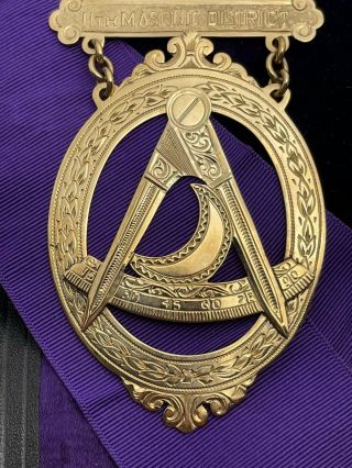 1925 14K Masonic Past Master Medal Pin St.  Matthew’s,  Andover,  MA 27grams 4