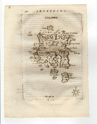 Greece Greek Piacenza 1688 Map Of Stalimene Lemnos Limnos