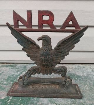 Vintage 1930s Nra Cast Iron Eagle Statue Store Display National Recovery Act Fdr