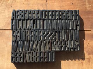Antique Vtg Vanderburgh Wells Wood Letterpress Print Type Block Letters ’s Set