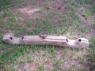 Antique Wooden Wood Ox Yoke Vintage Farm Tool / Barn 48” Long Old Ga Farm Tool