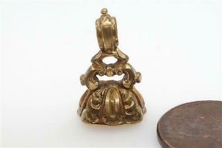 Antique English Gold Agate Swan Intaglio Seal Fob Charm C1830