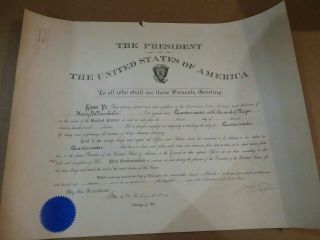 1911 Signed Commission Document By President William H.  Taft