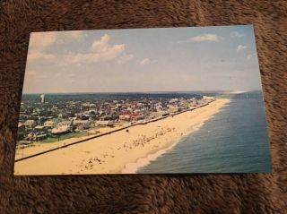 Vintage Postcard Unposted Rehoboth Beach Delaware Helicopter View North