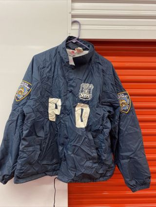 Authentic Nypd Coat Rain Jacket York Police Uniform Size Xl