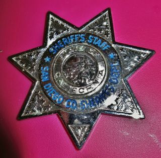 Obsolete San Diego Sheriff Badge Star San Diego California Sheriff 