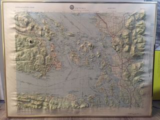 Hubbard Scientific Topographic Relief Map 3d Raised Victoria San Juan Islands