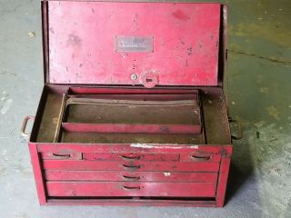 Vintage Cornwell Toolbox Antique Heavy Duty Metal 8 Drawer Mobile With Handles 3