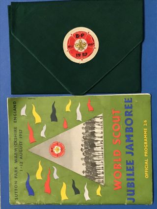 1957’s World Scout Jamboree Participant Neckerchief Green - Vogelenzang Sub - Camp