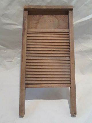 Antique Wood Washboard Victory No 115 Vintage Travel Small Size Wash Board