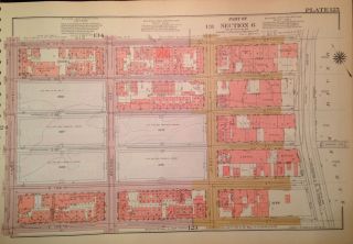 1955 Harlem Columbia University South Field 105th - 116 St Manhattan Ny Atlas Map