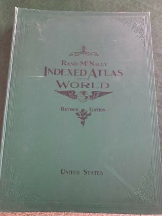 1905 Rand Mcnally Indexed Atlas Of The World - Rare 2 Volume Folios -
