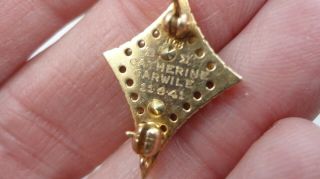 1941 KAPPA ALPHA THETA Sorority 10K Gold Diamond Pearls Pin Beta Sigma Chapter 3