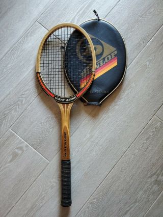 Vintage Dunlop Maxply Mcenroe Wood Tennis Racket With Cover Euc 4 1/4 Rare