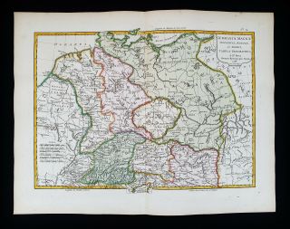 1785 Zannoni - Rare Map Of Ancient Germany,  Austria,  Berlin,  Minich,  Cologne.