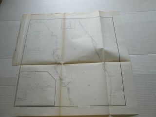 One (1) 1856 U.  S.  Coast Survey Chart: Sketch F,  Number Vi,  Coast Of Florida