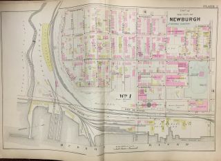 1903 Orange County Ny Newburgh Washington Heights St.  Georges Cemetery Atlas Map