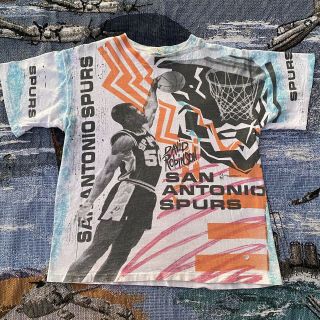 Vintage 90’s San Antonio Spurs David Robinson Magic Johnson T - Shirt Very Rare