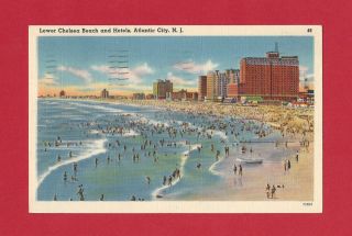 Lower Chelsea Beach And Hotels Atlantic City Nj Vintage Postcard
