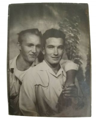 Affectionate Friends Male Buddy Boys Men Gay Couple Vintage Photo 1950 