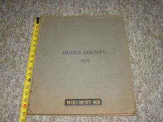 Antique 1876 Bucks County Pa Atlas Maps Lithographs By Scott 15x17 Hardback 108p
