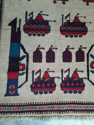 Handmade vintage rug afghan tribal balouchi war rug top tang kalashinkav 150×84 2