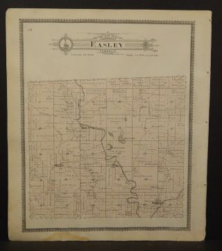 Missouri Macon County Map Easley Or Richland Township 1897 2 - Sided L20 58
