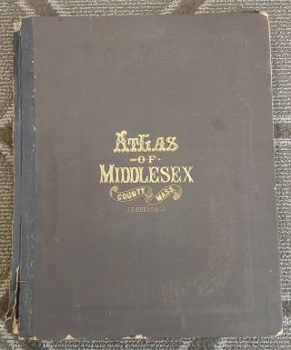 Antique Book / Atlas Of Middlesex County Massachusetts C.  1875 J.  B.  Beers