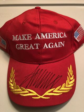 President Donald Trump Signed Red Maga Hat