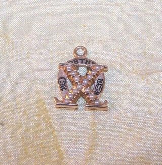Vintage Chi Omega Sorority 10k Gold Member Pin Badge Pendant,  1939 Chi O - Old