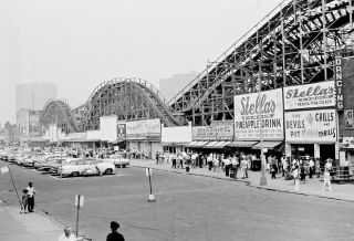 Vtg 1950 35mm Negative Coney Island Roller Coaster Stella 