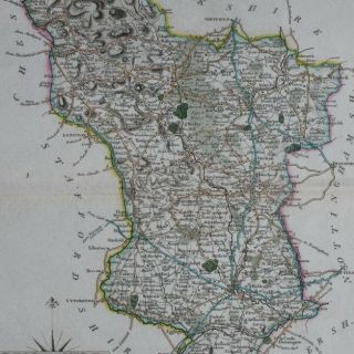 antique map DERBYSHIRE,  John Cary,  1809 3
