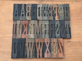 Large 6” Antique Vtg Page Clarendon Wood Letterpress Print Type Block Letters