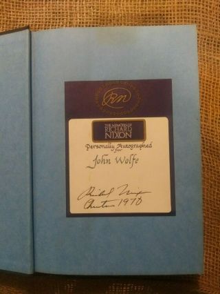 1978 Hc Autographed Book The Memoirs Of Richard Nixon