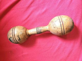 Vintage Horace Partridge 3/4 Lb Wooden Dumbbell Hand Weight Boston