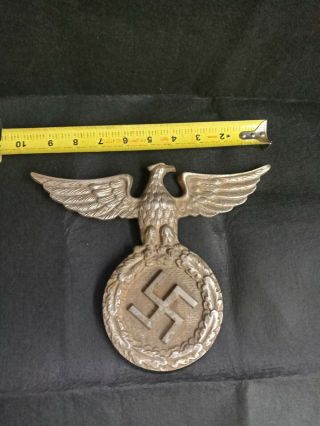 Cast Iron Vintage Third Reich War Eagle Plaque 9 1/2 