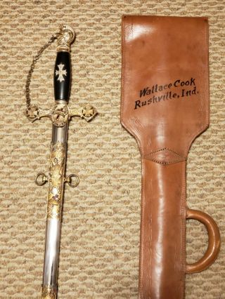 Vintage Masonic In Hoc Signo Vinces York Rite Knights Templar Ceremonial Sword